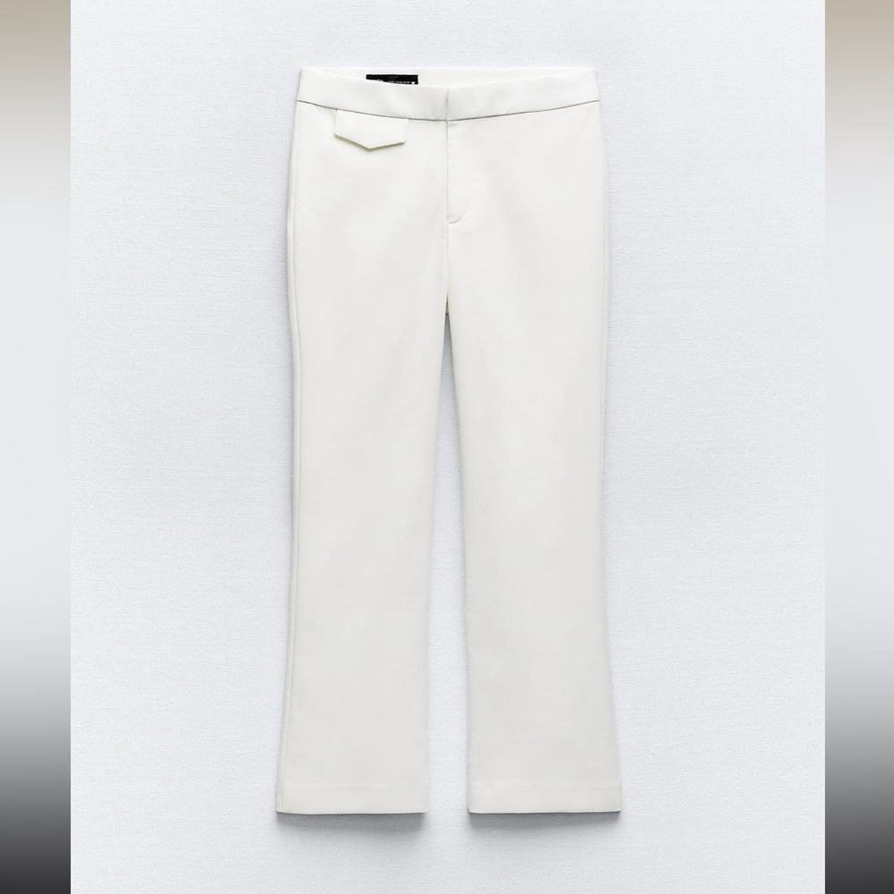 Zara mini flare white pants